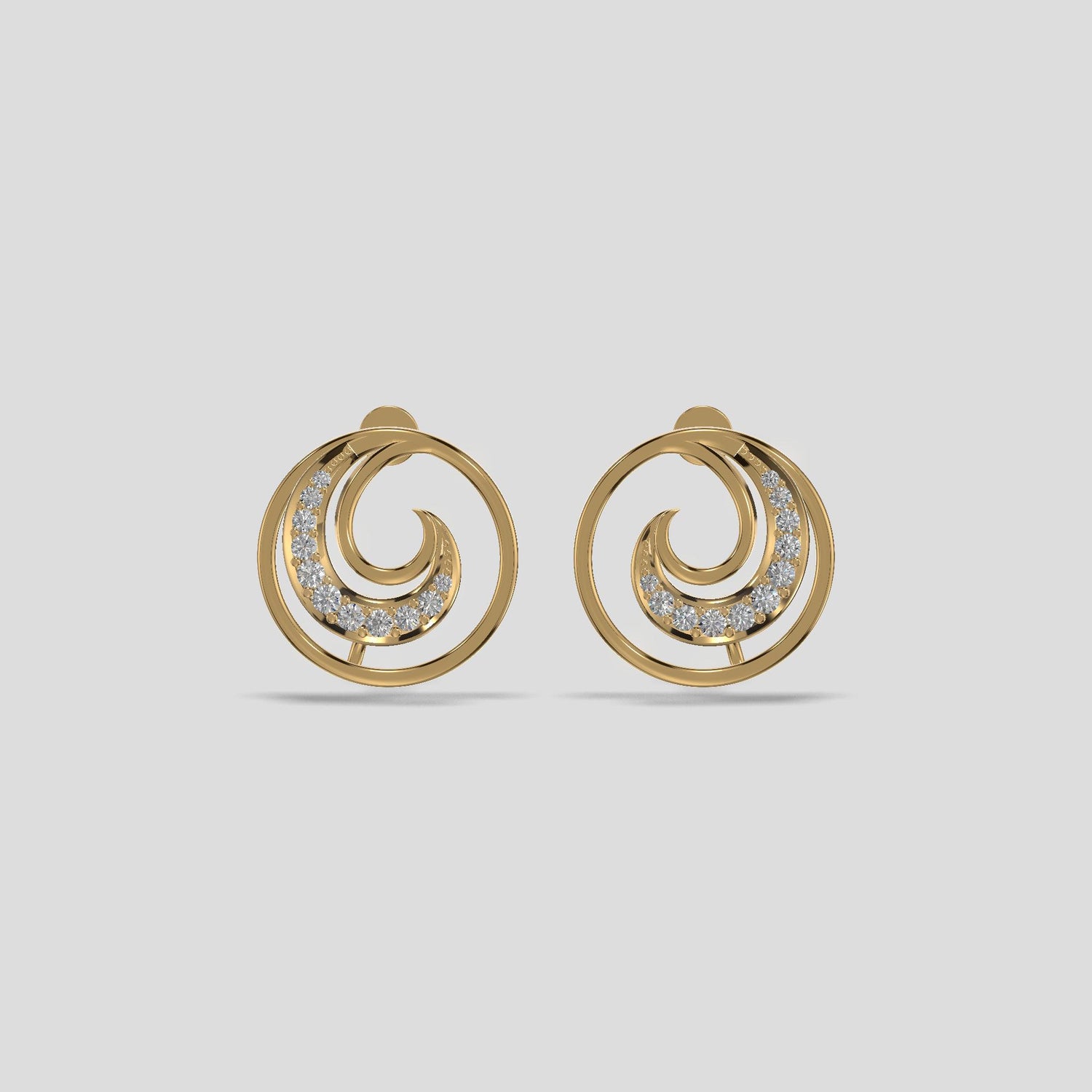 Golden Spiral Bloom Earrings Gold