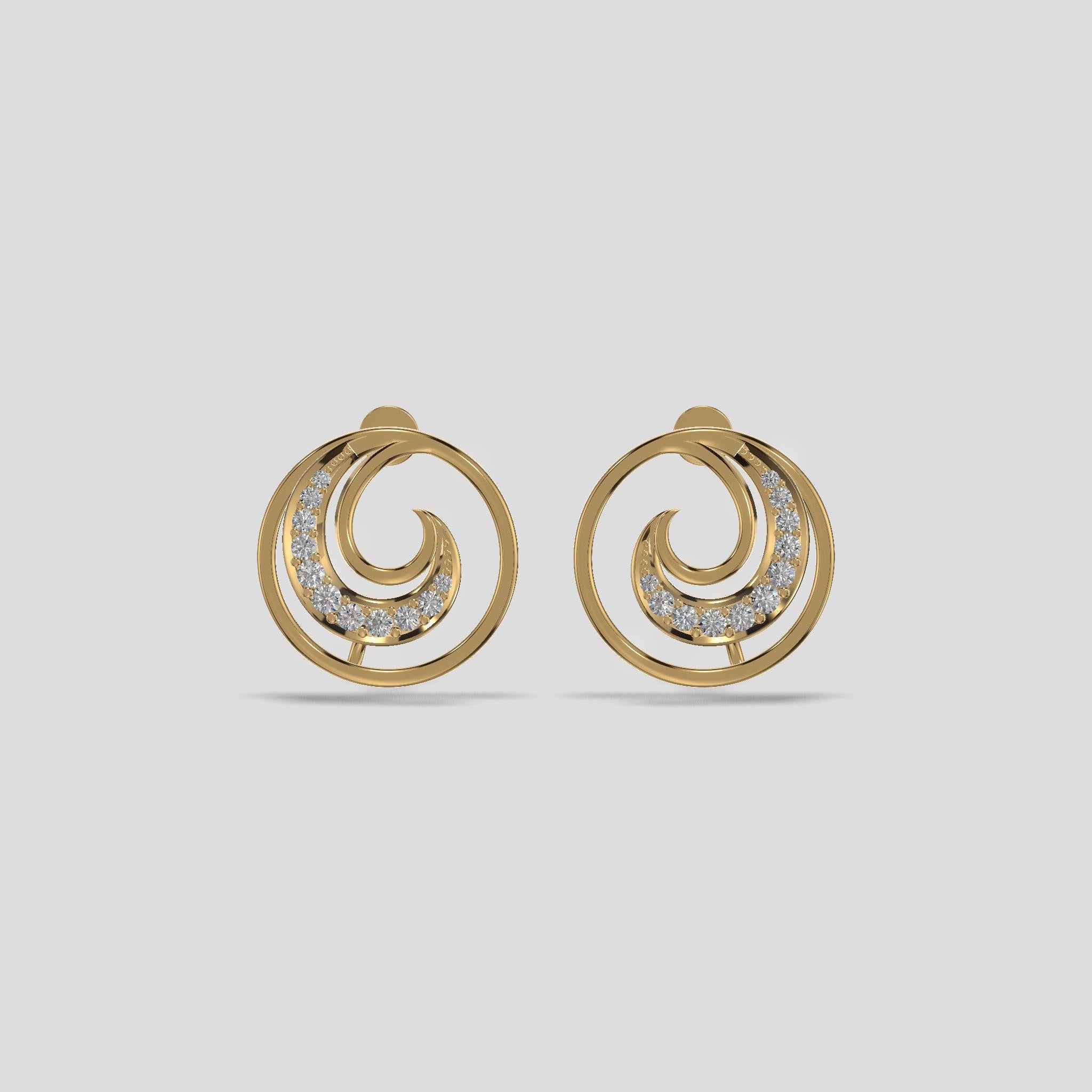 Golden Spiral Bloom Earrings Gold