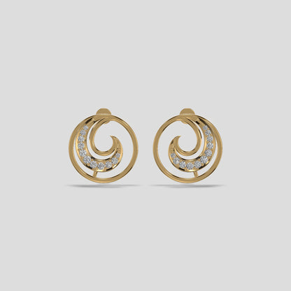 Golden Spiral Bloom Earrings Gold
