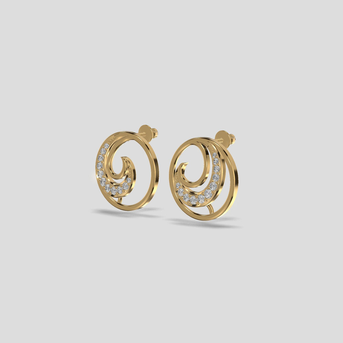 Golden Spiral Bloom Earrings Gold