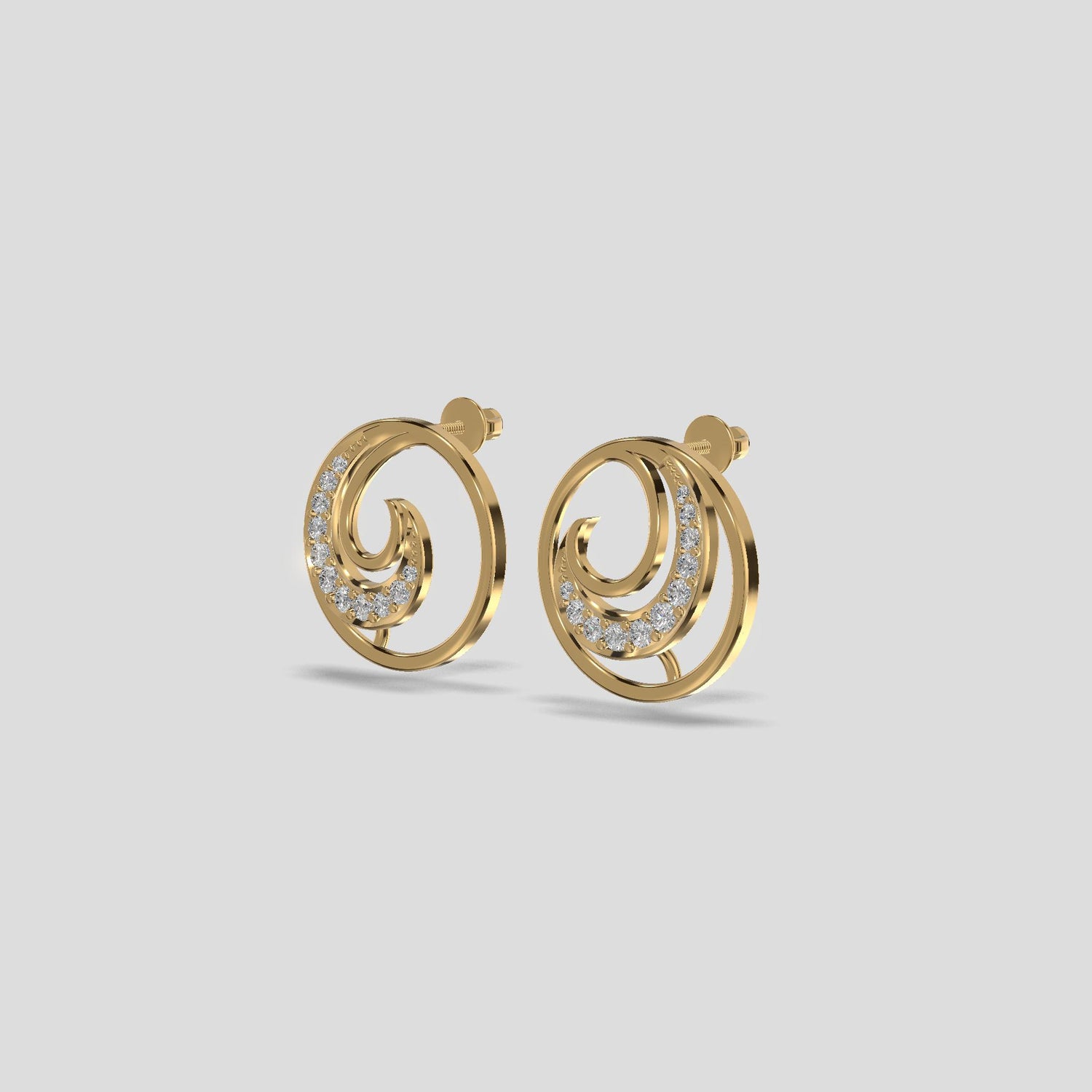 Golden Spiral Bloom Earrings Gold
