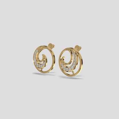 Golden Spiral Bloom Earrings Gold