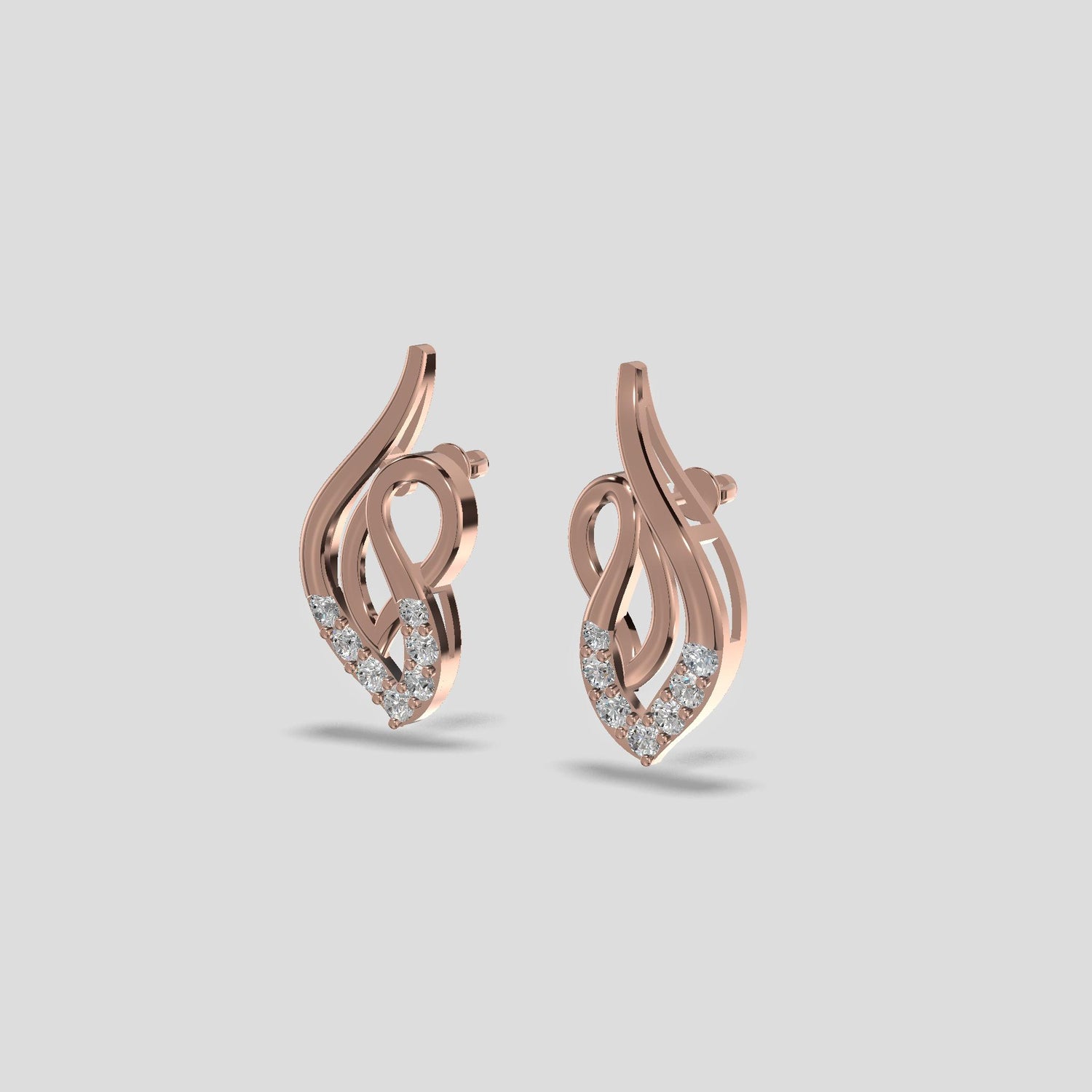 Enchanted Flame Diamond Earrings Gold