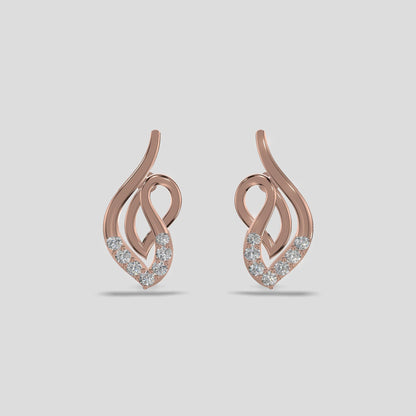 Enchanted Flame Diamond Earrings Gold