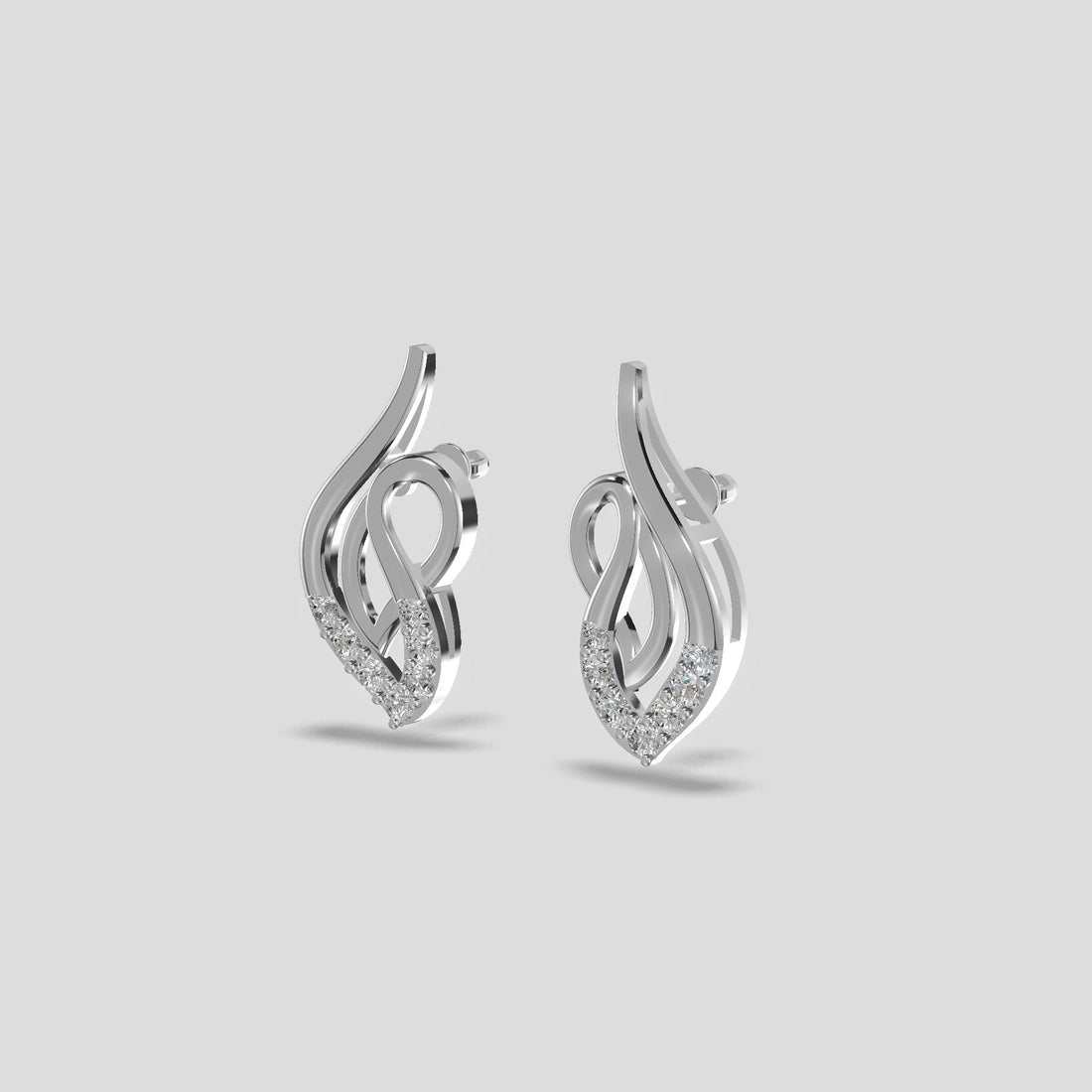 Enchanted Flame Diamond Earrings Silver