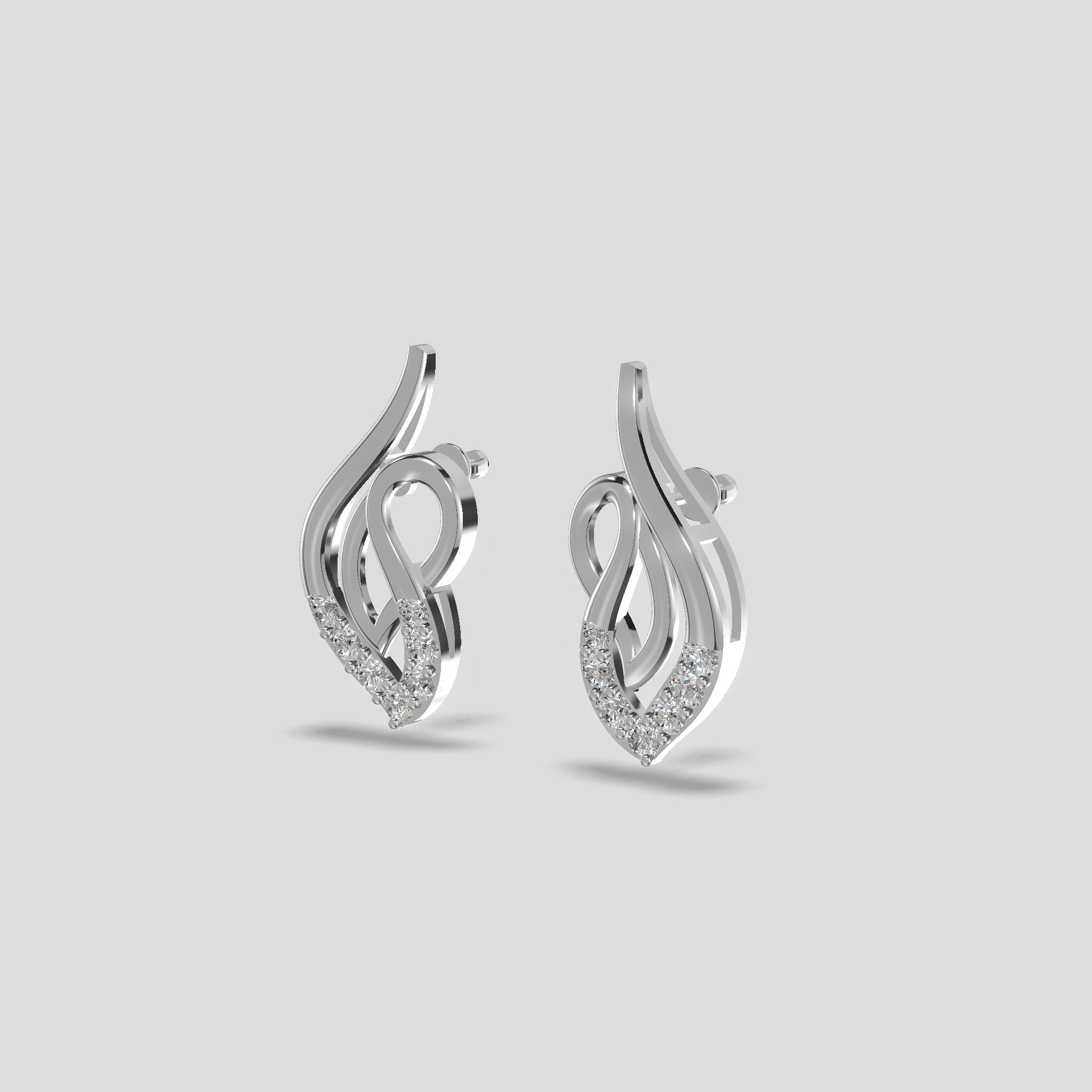 Enchanted Flame Diamond Earrings Gold