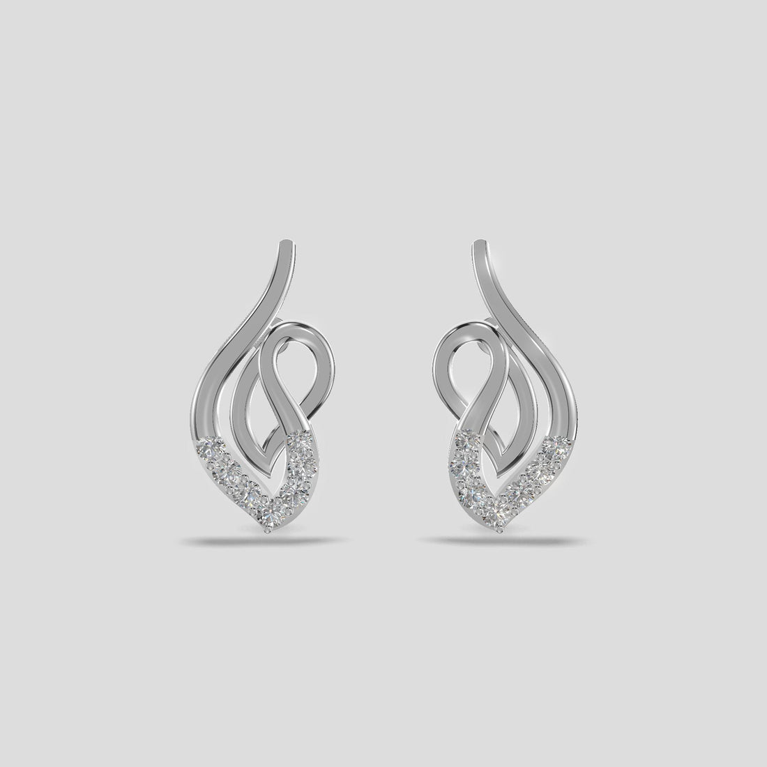 Enchanted Flame Diamond Earrings Silver