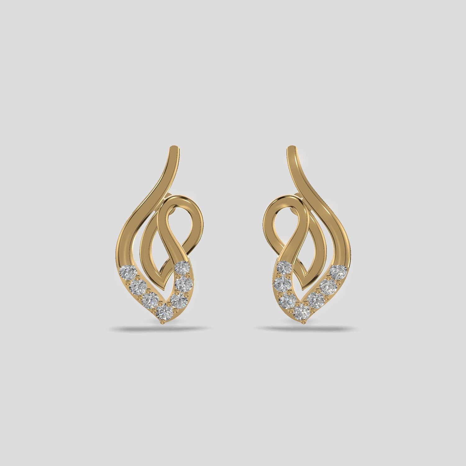 Enchanted Flame Diamond Earrings Gold