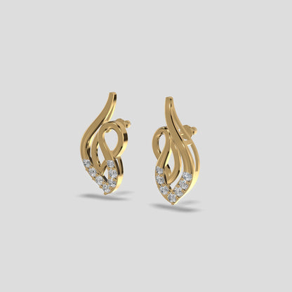Enchanted Flame Diamond Earrings Gold
