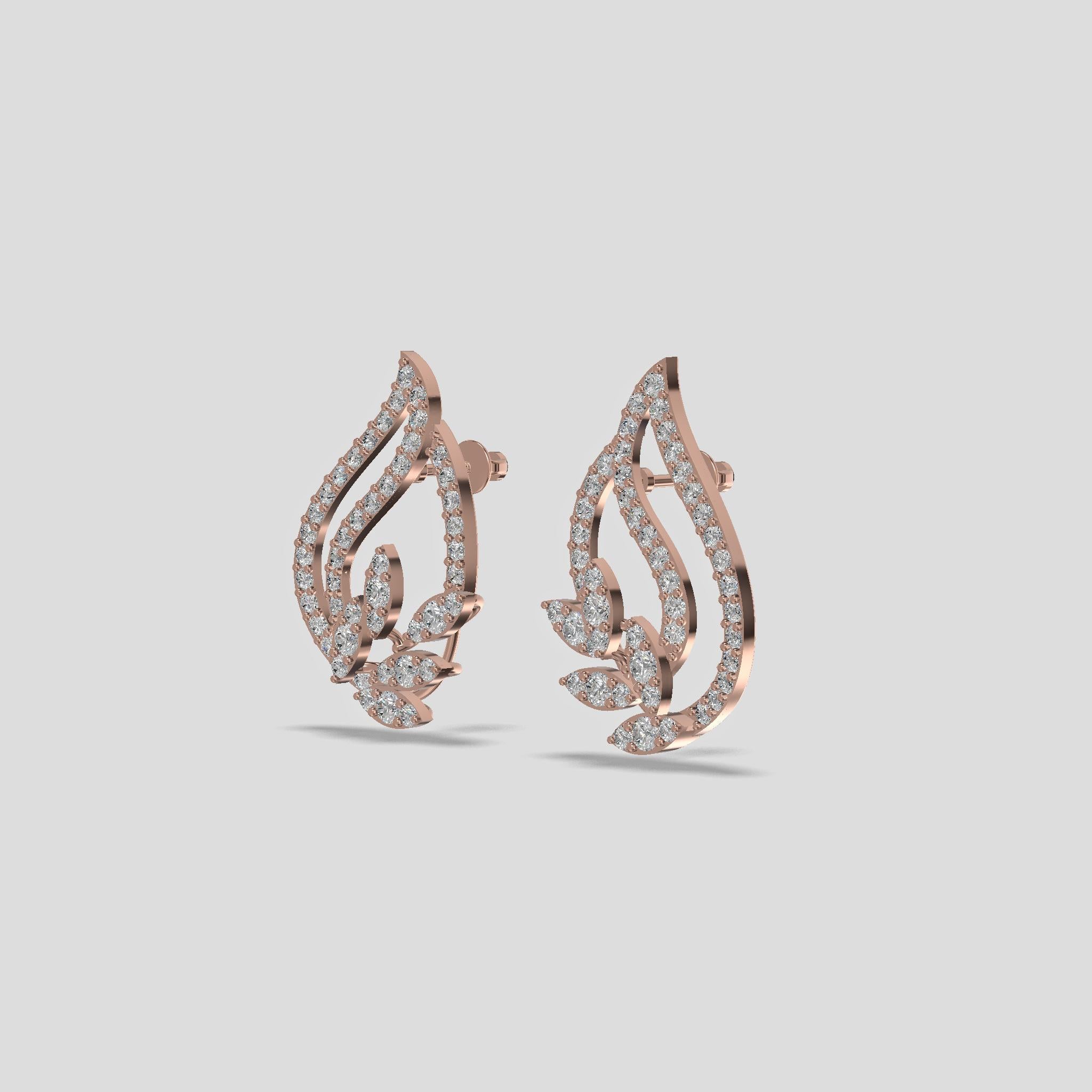 Celestial Bloom Diamond Earrings Gold