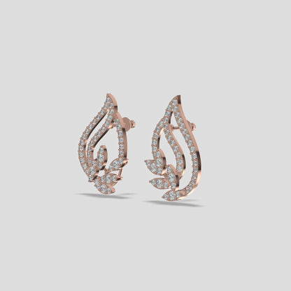 Celestial Bloom Diamond Earrings Gold