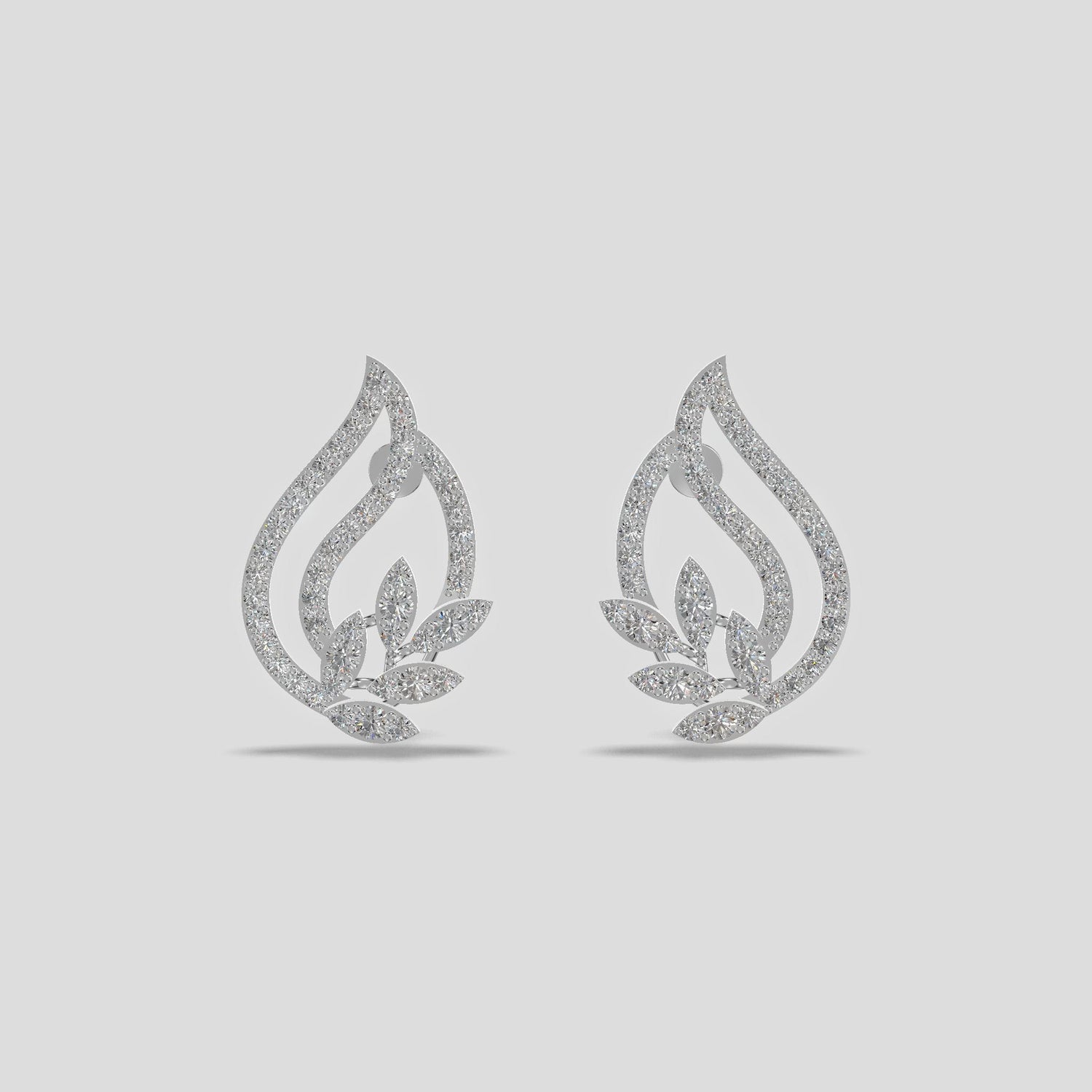 Celestial Bloom Diamond Earrings Silver