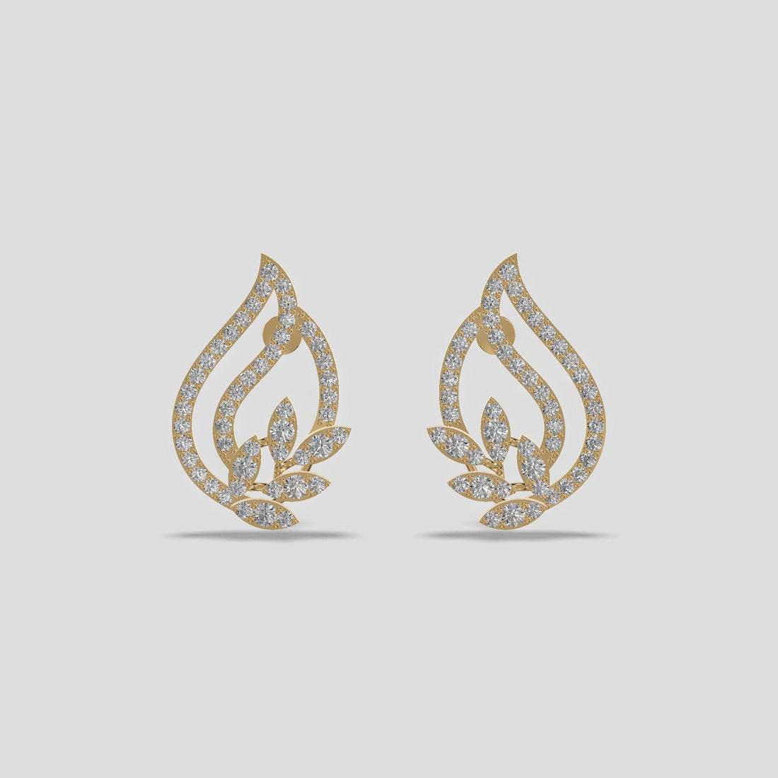 Celestial Bloom Diamond Earrings Gold