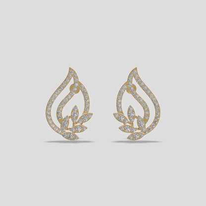 Celestial Bloom Diamond Earrings Gold