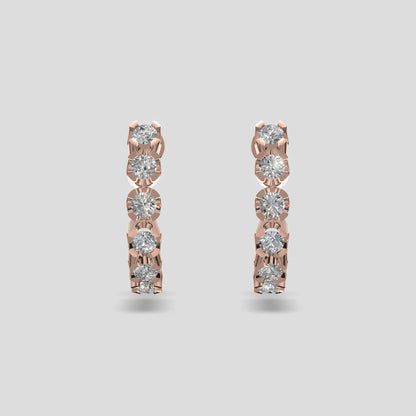 Eternelle Diamond Line Earrings Gold