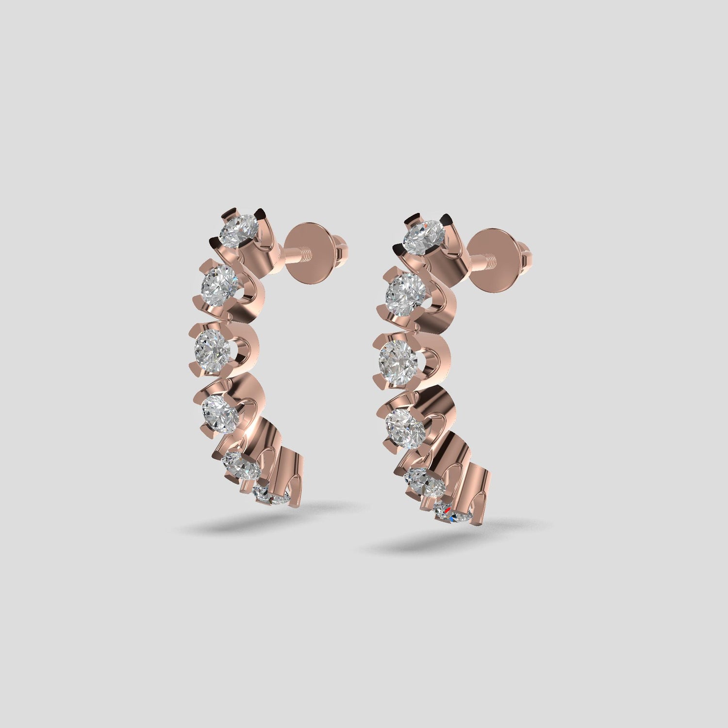 Eternelle Diamond Line Earrings Gold