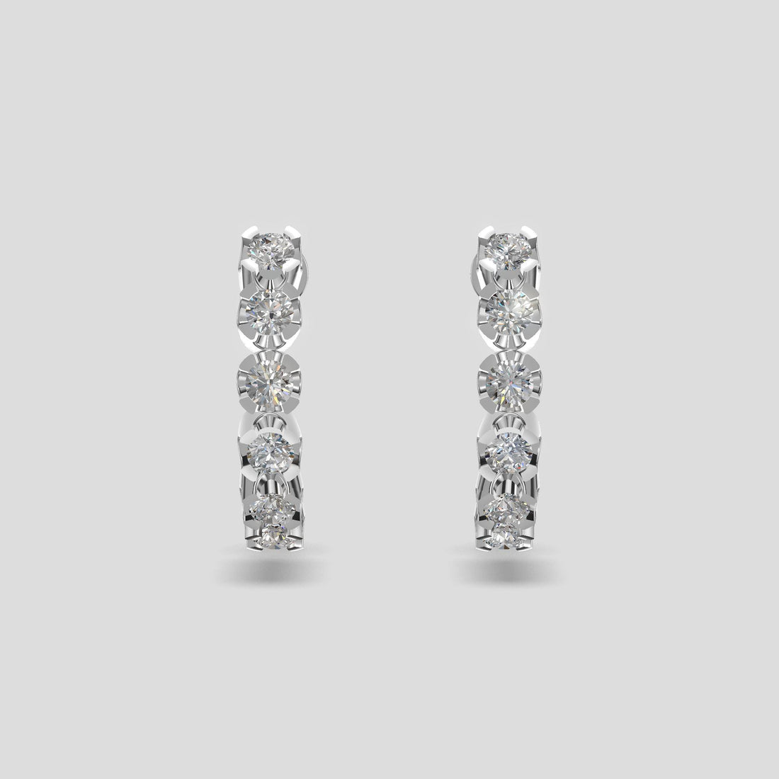 Eternelle Diamond Line Earrings Silver