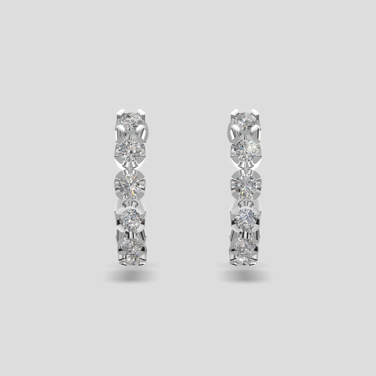 Eternelle Diamond Line Earrings Platinum