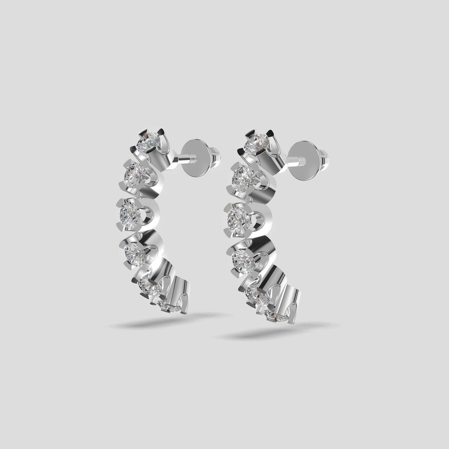 Eternelle Diamond Line Earrings Platinum