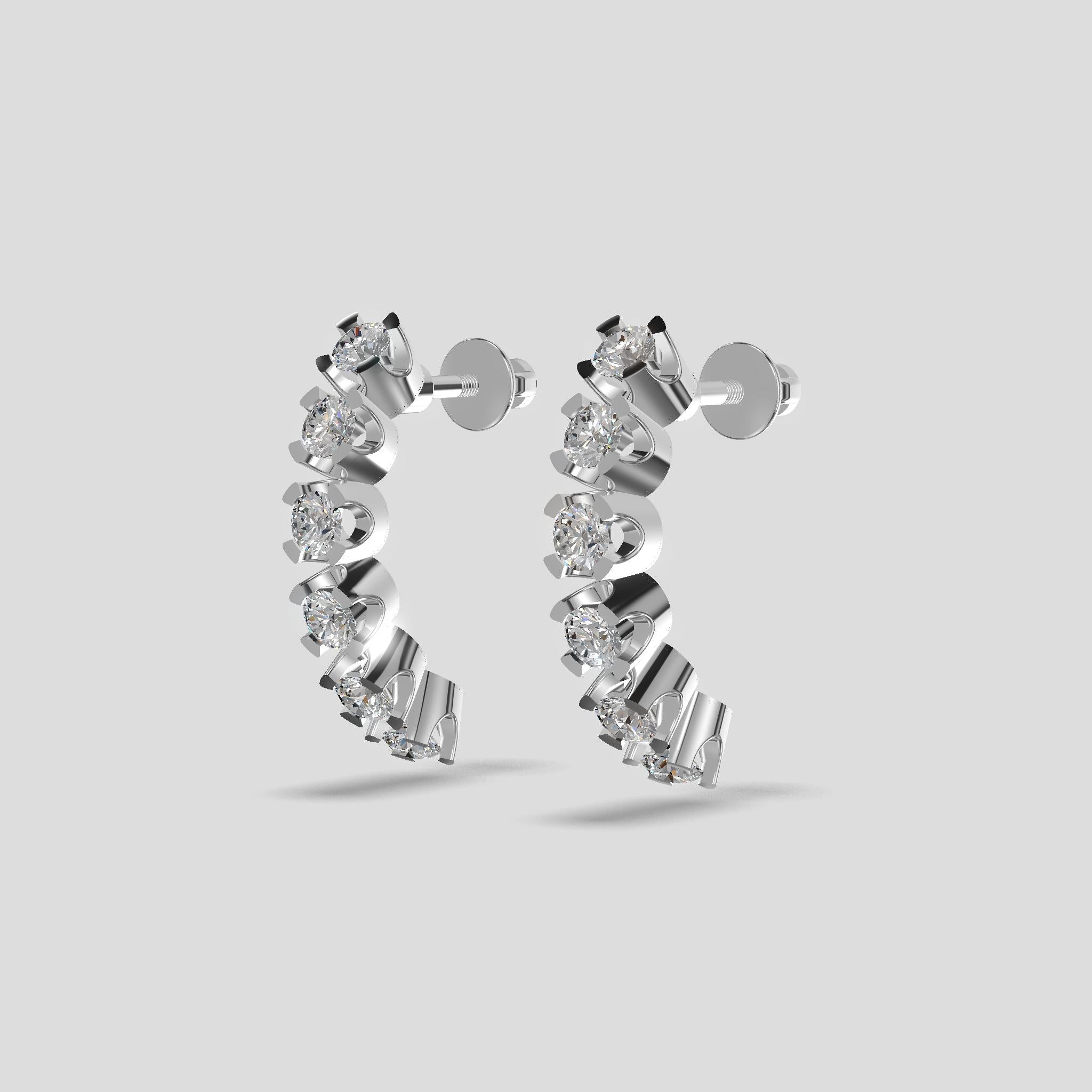 Eternelle Diamond Line Earrings Platinum