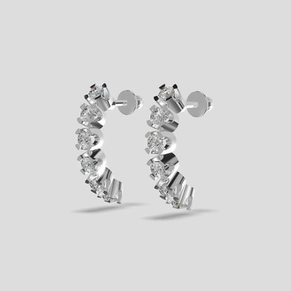 Eternelle Diamond Line Earrings Platinum