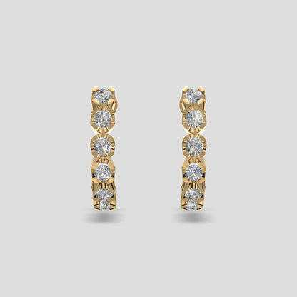 Eternelle Diamond Line Earrings Gold