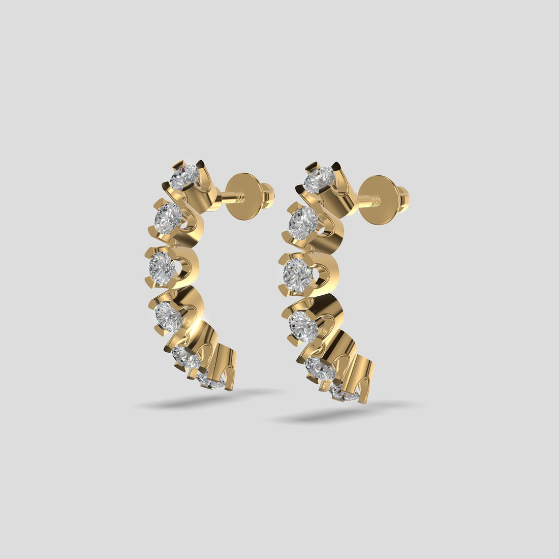 Eternelle Diamond Line Earrings Gold
