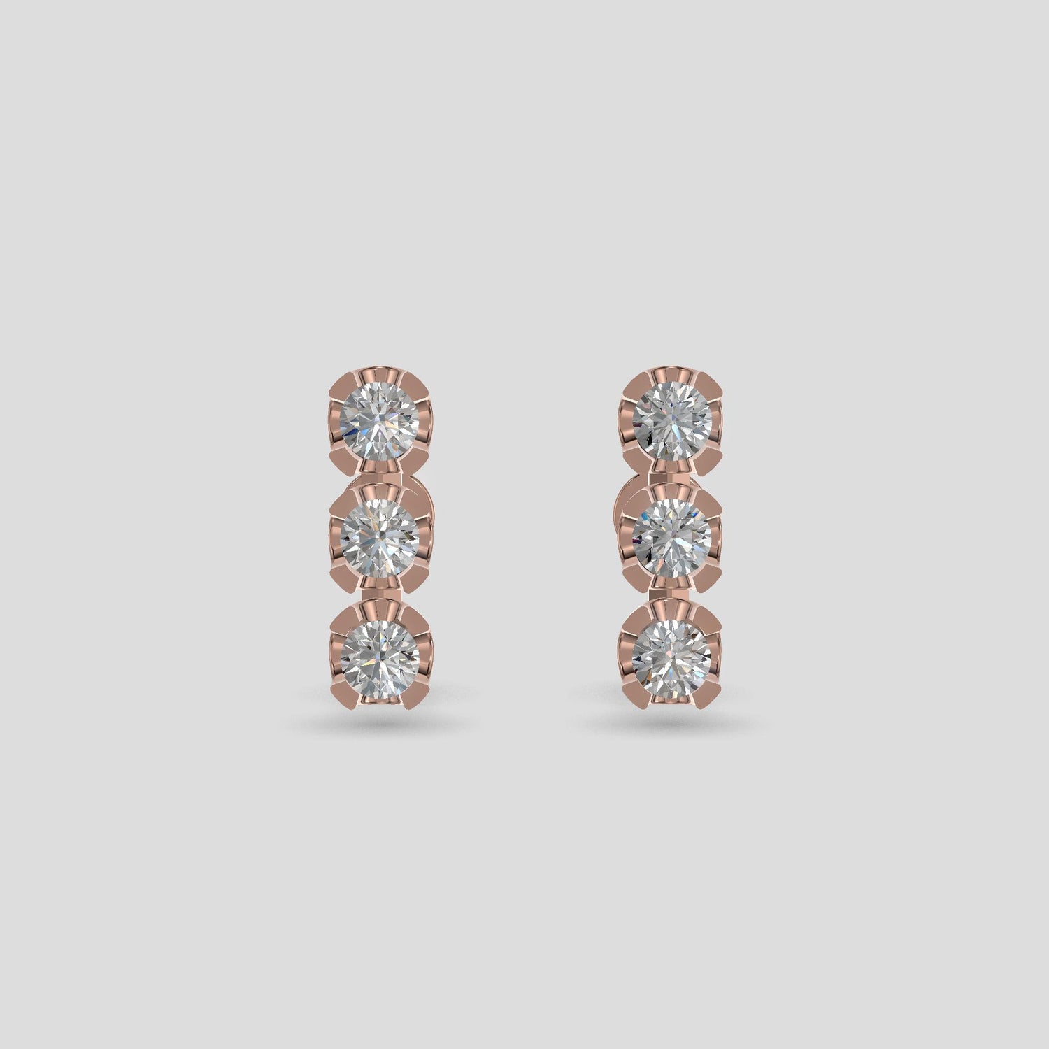 Tricolor Harmony Studs Gold