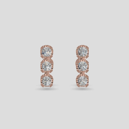 Tricolor Harmony Studs Gold