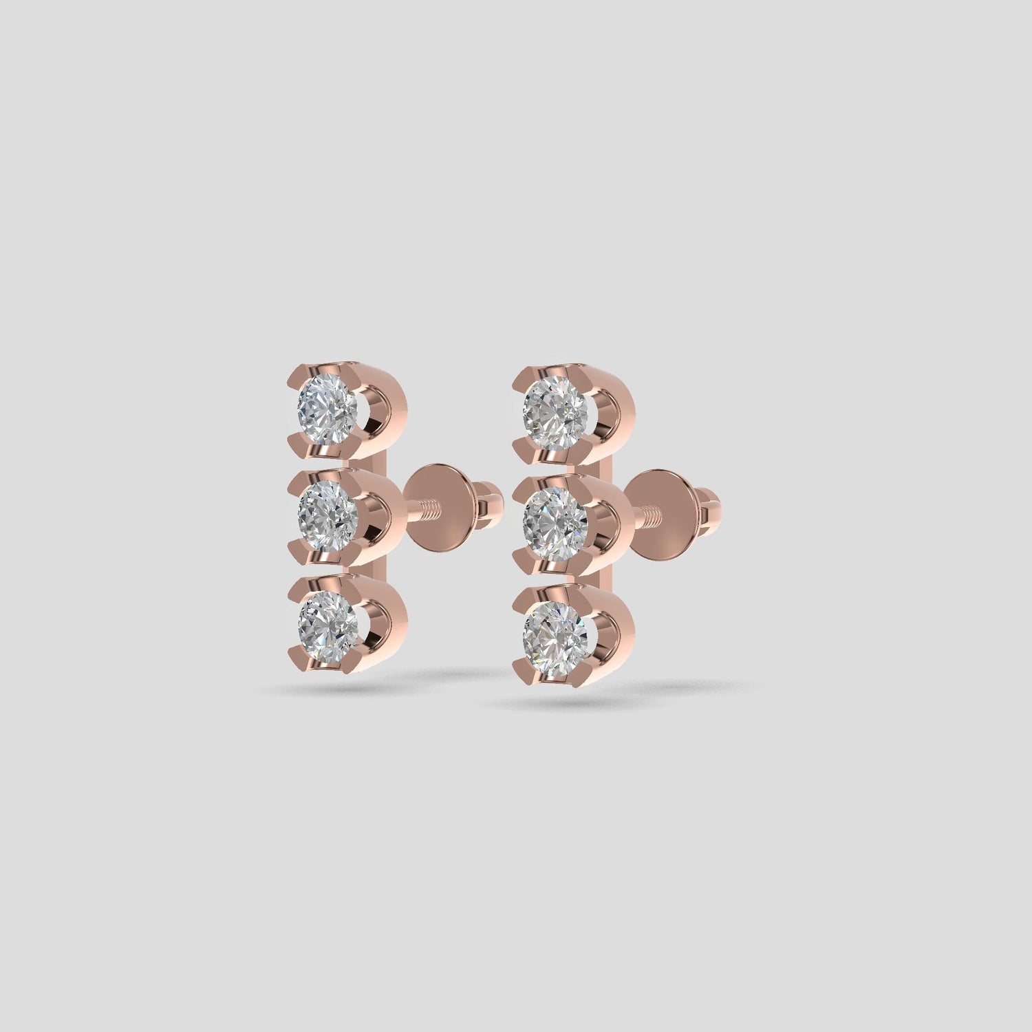 Tricolor Harmony Studs Gold