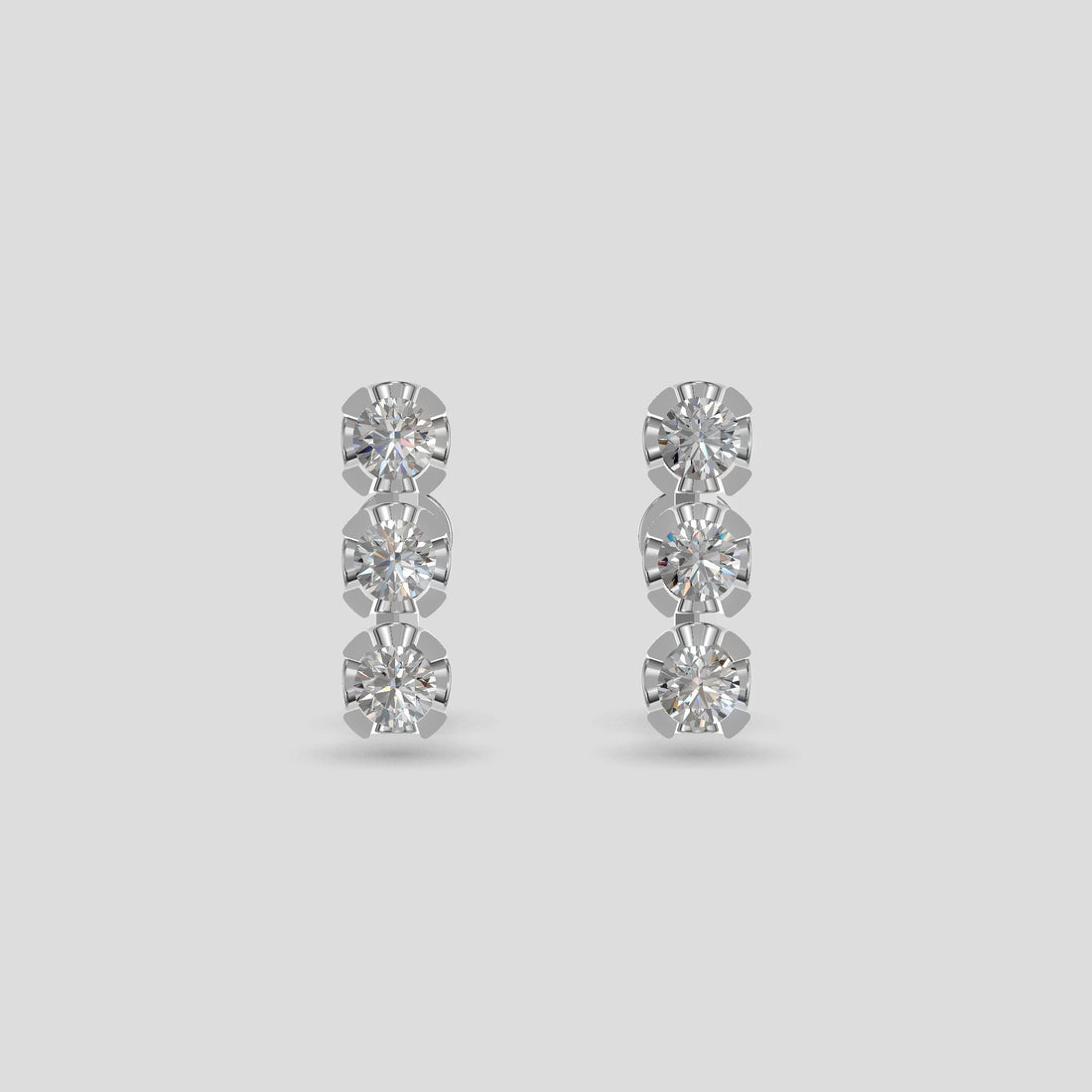 Tricolor Harmony Studs Silver