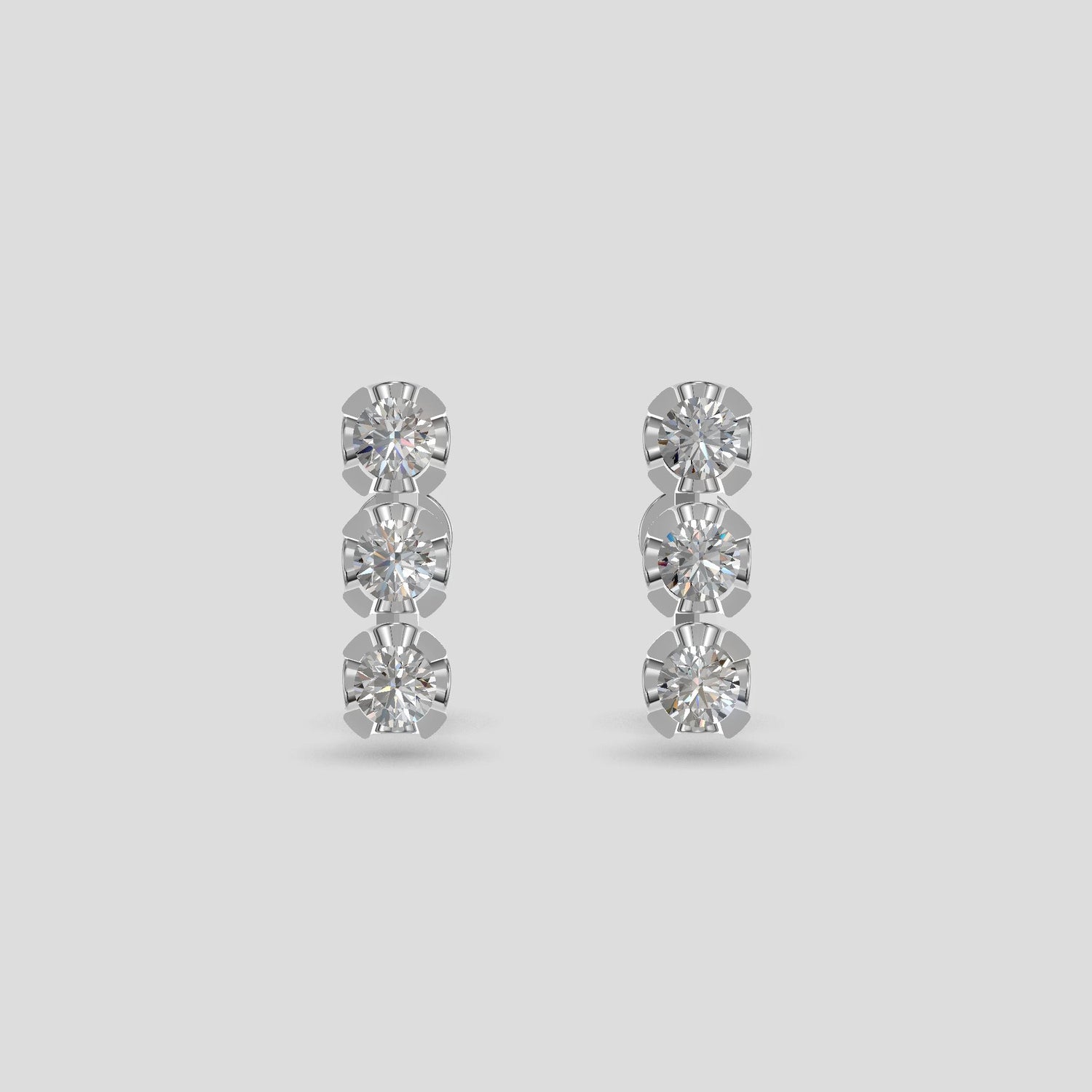 Tricolor Harmony Studs Silver