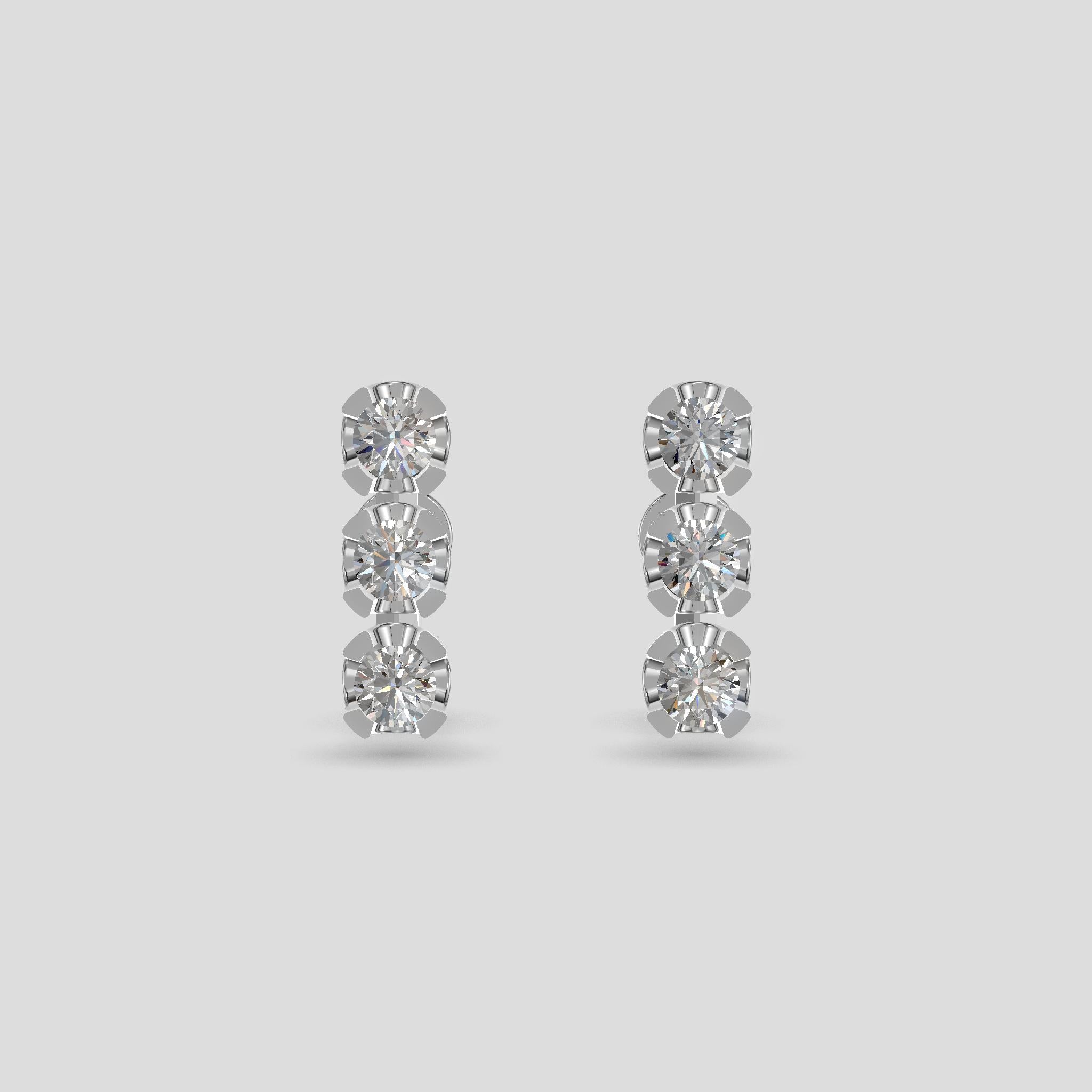 Tricolor Harmony Studs Silver