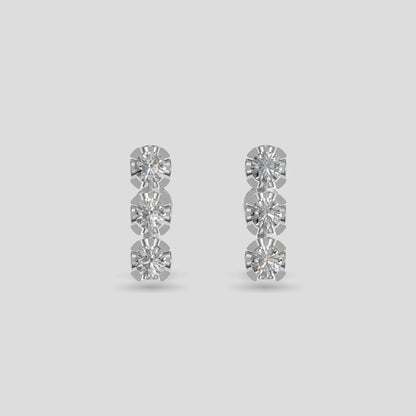 Tricolor Harmony Studs Silver