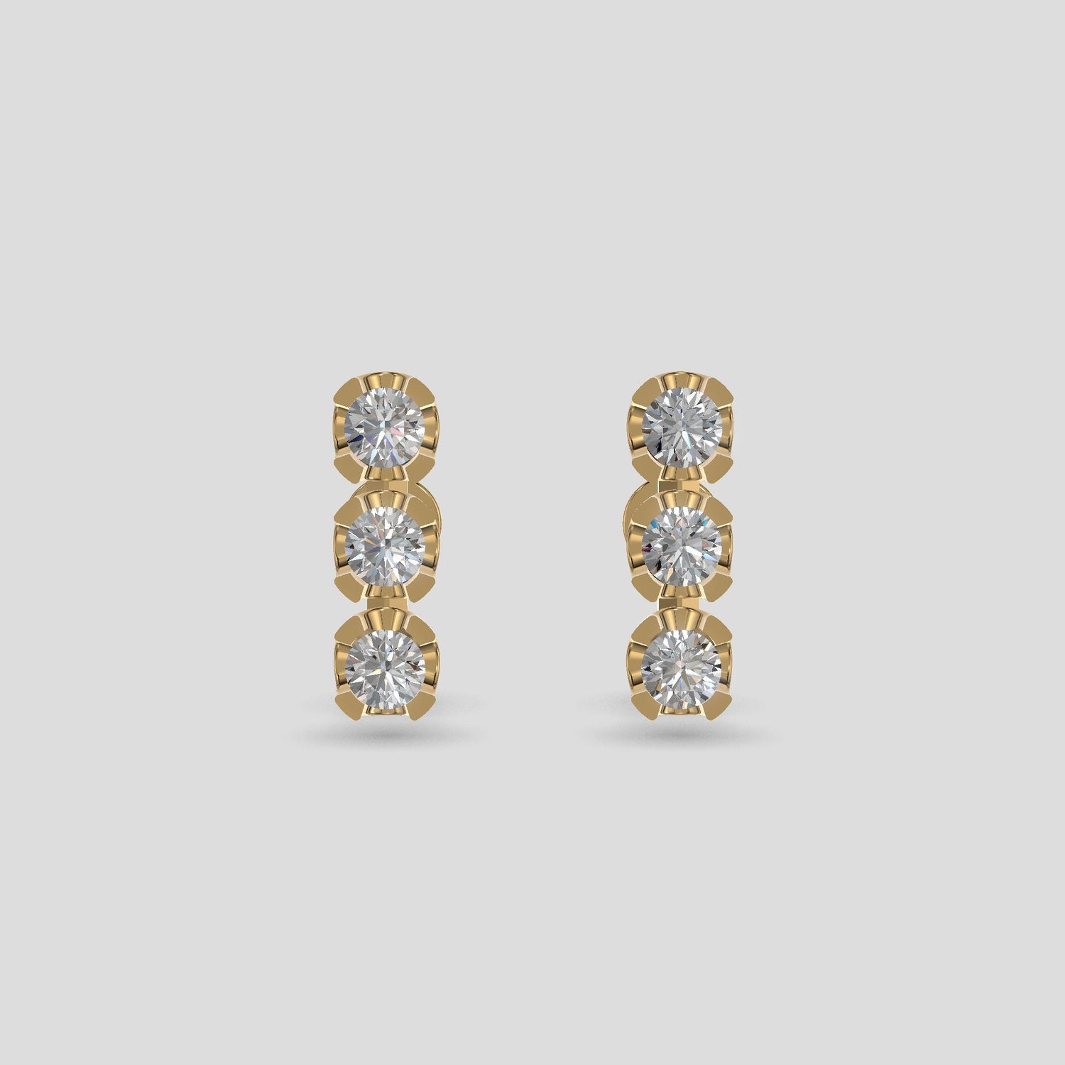 Tricolor Harmony Studs Gold