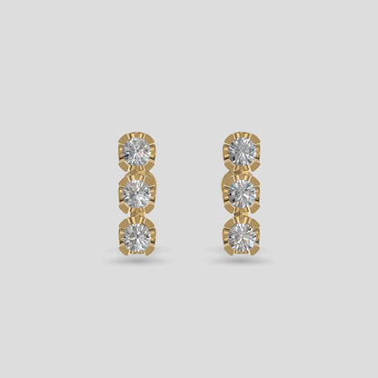 Tricolor Harmony Studs Gold