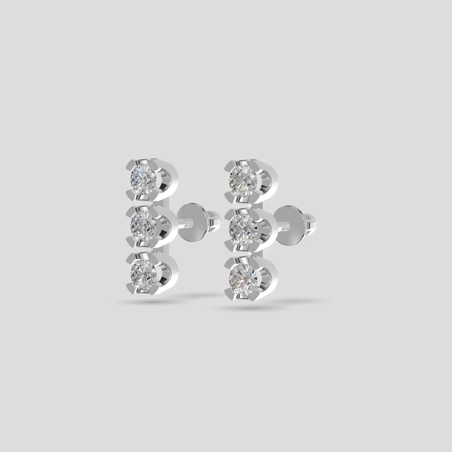 Tricolor Harmony Studs Silver