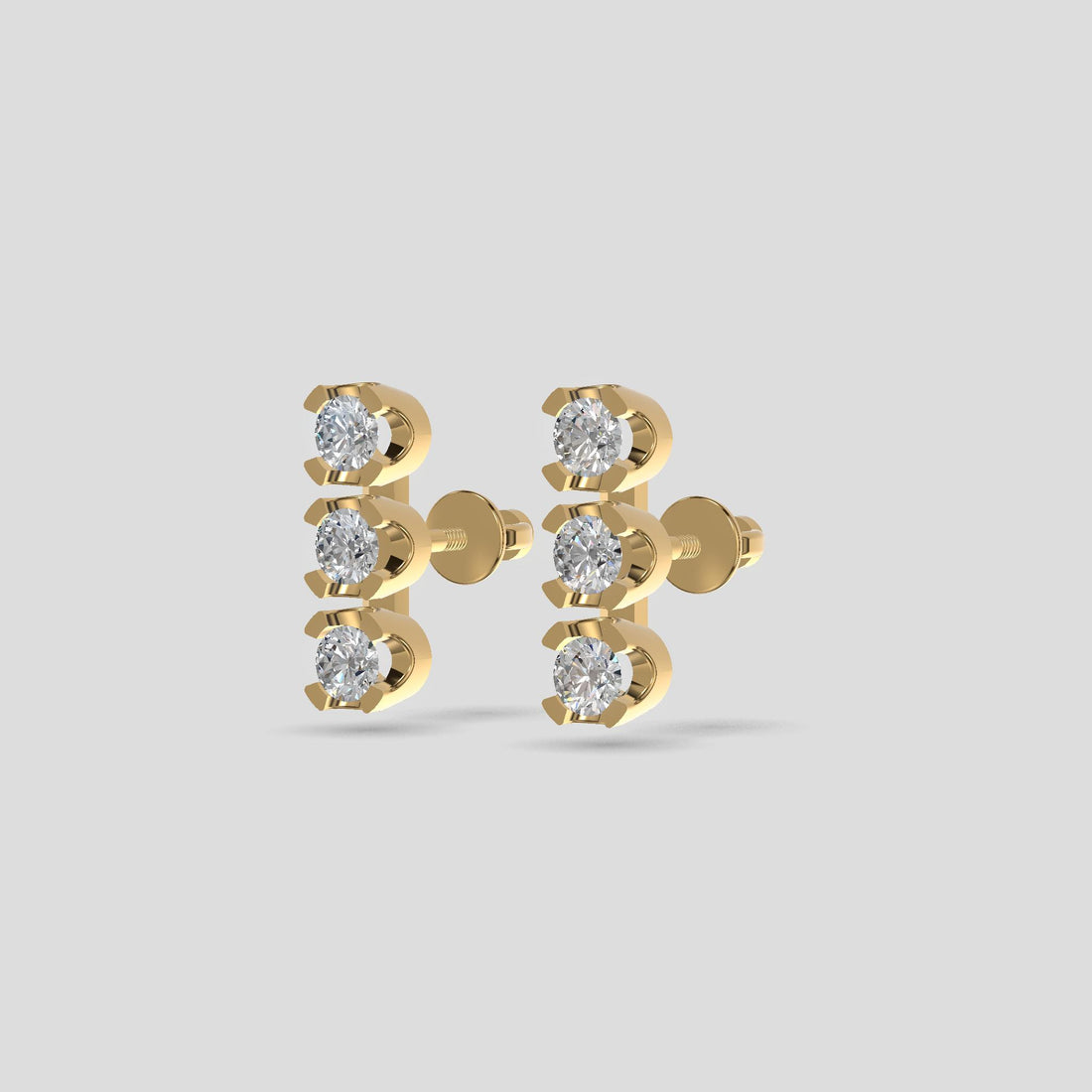 Tricolor Harmony Studs Gold