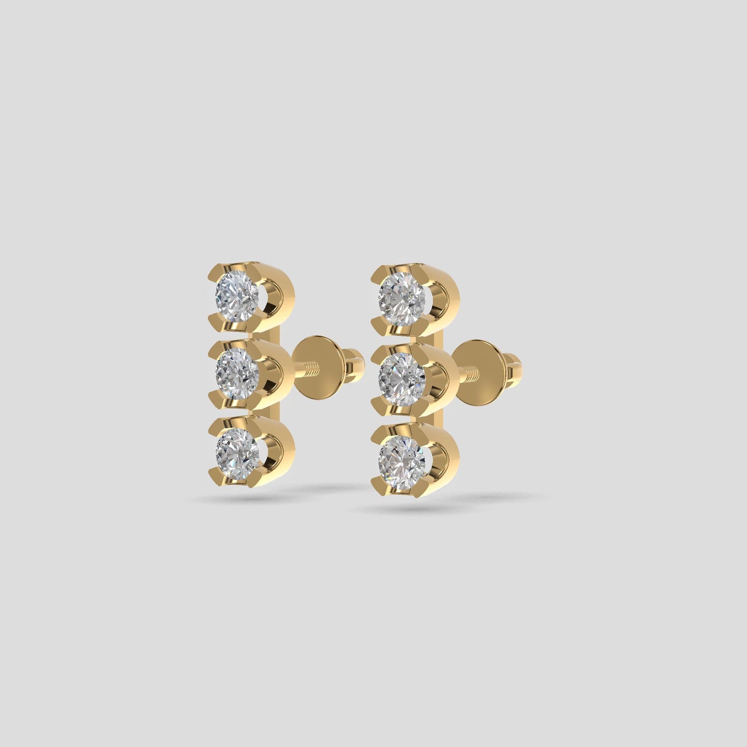 Tricolor Harmony Studs Gold