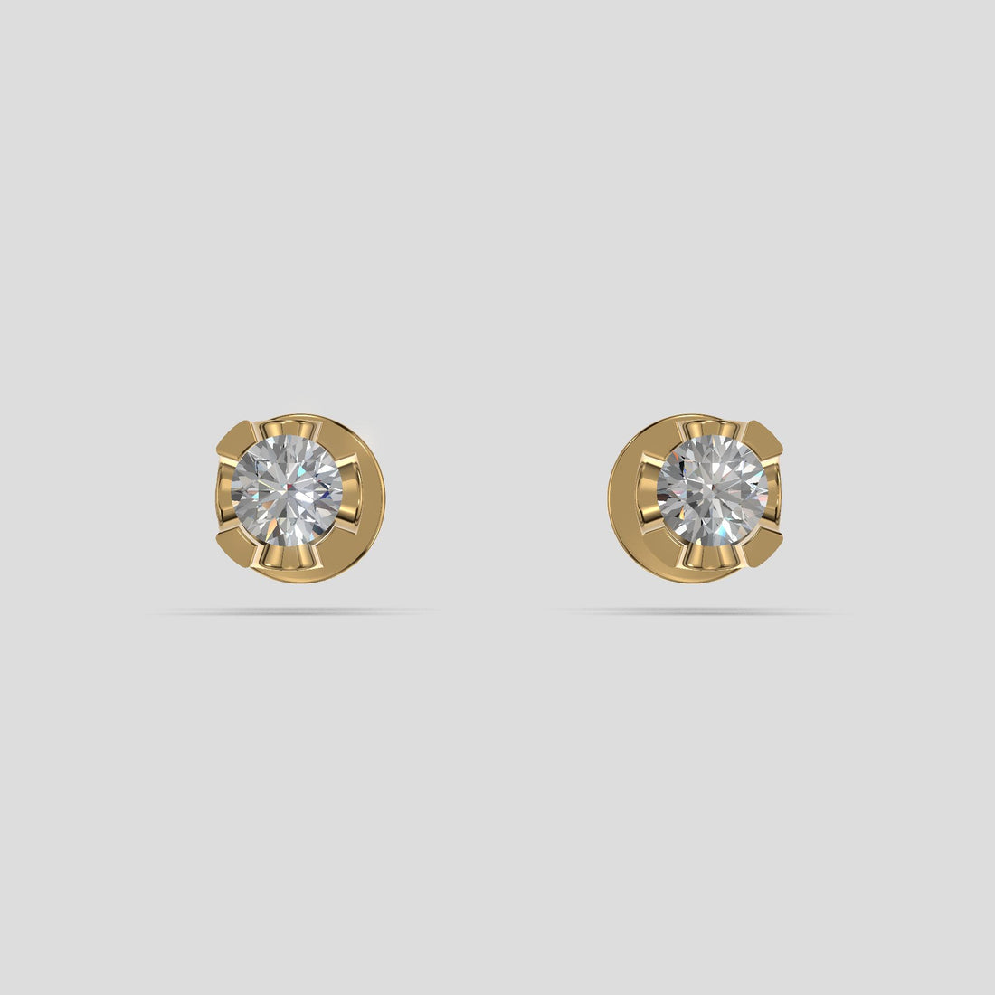 Radiant Amber Studs Gold