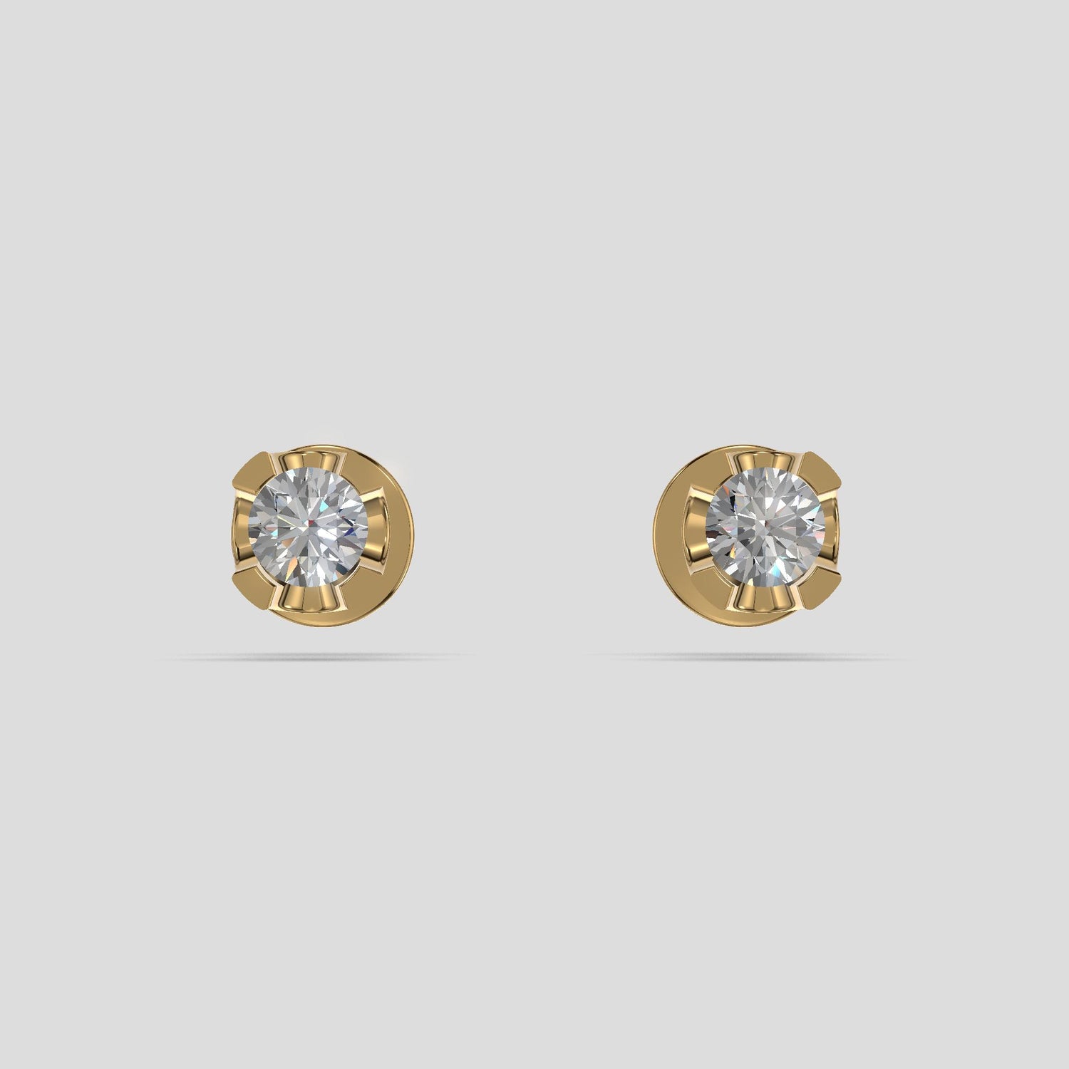 Radiant Amber Studs Gold