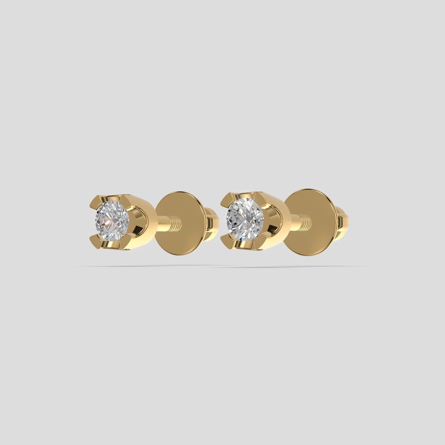 Radiant Amber Studs Gold