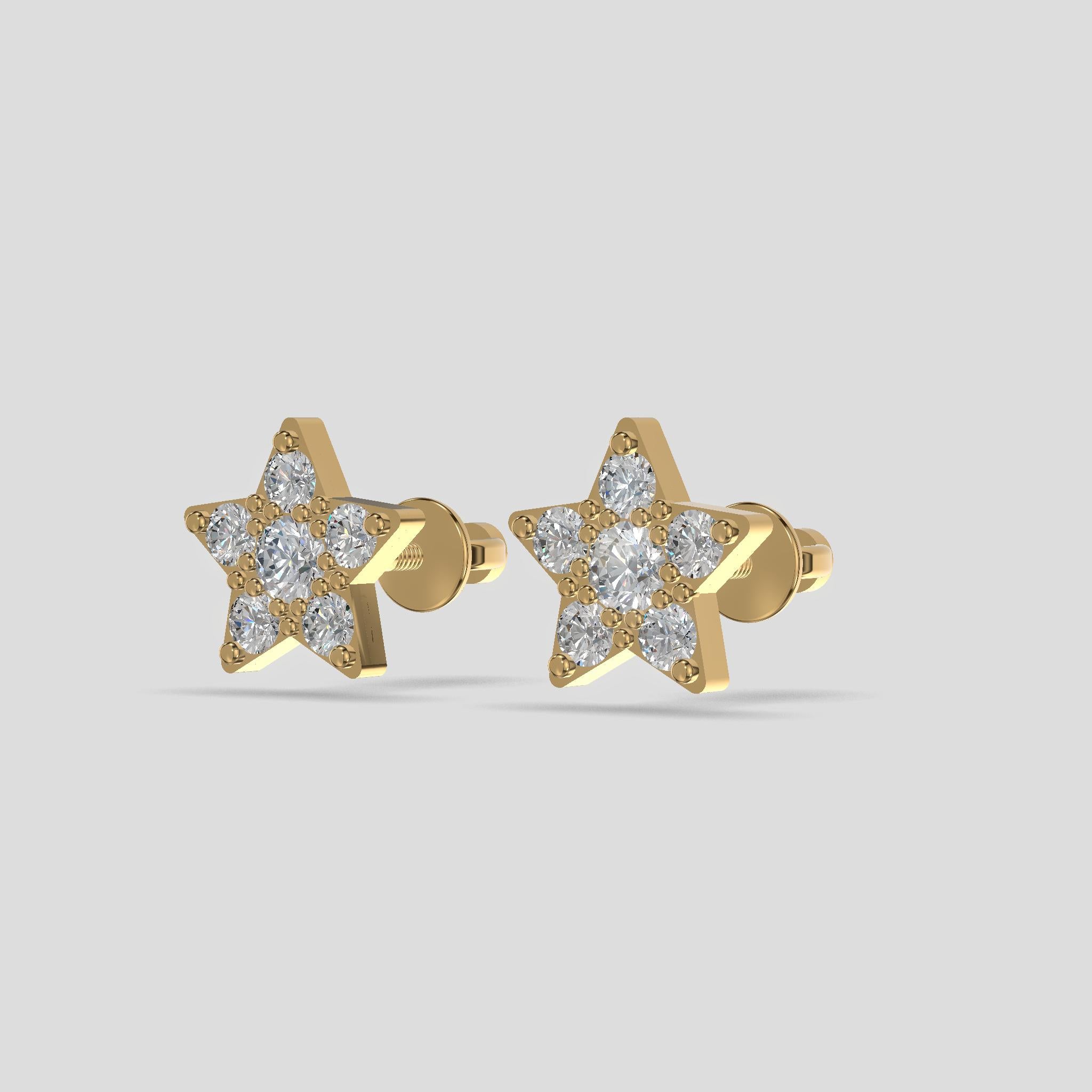 Celestial Star Earrings Gold