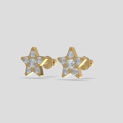 Celestial Star Earrings Gold