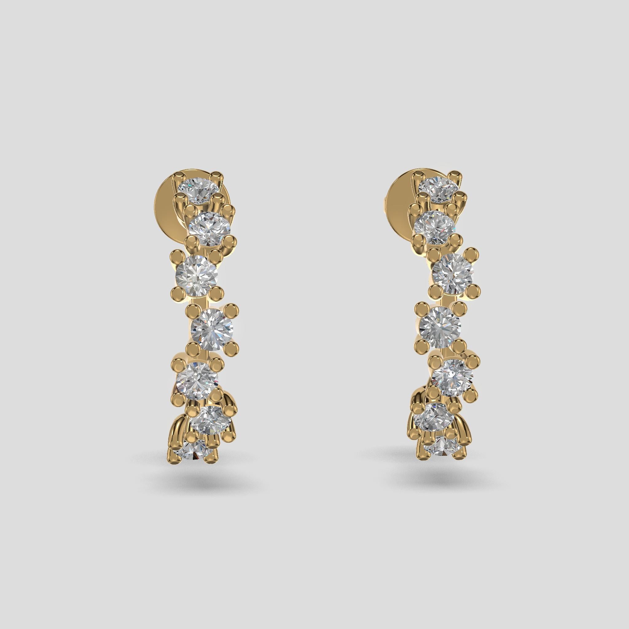 Celeste Linea Diamond Earrings Gold