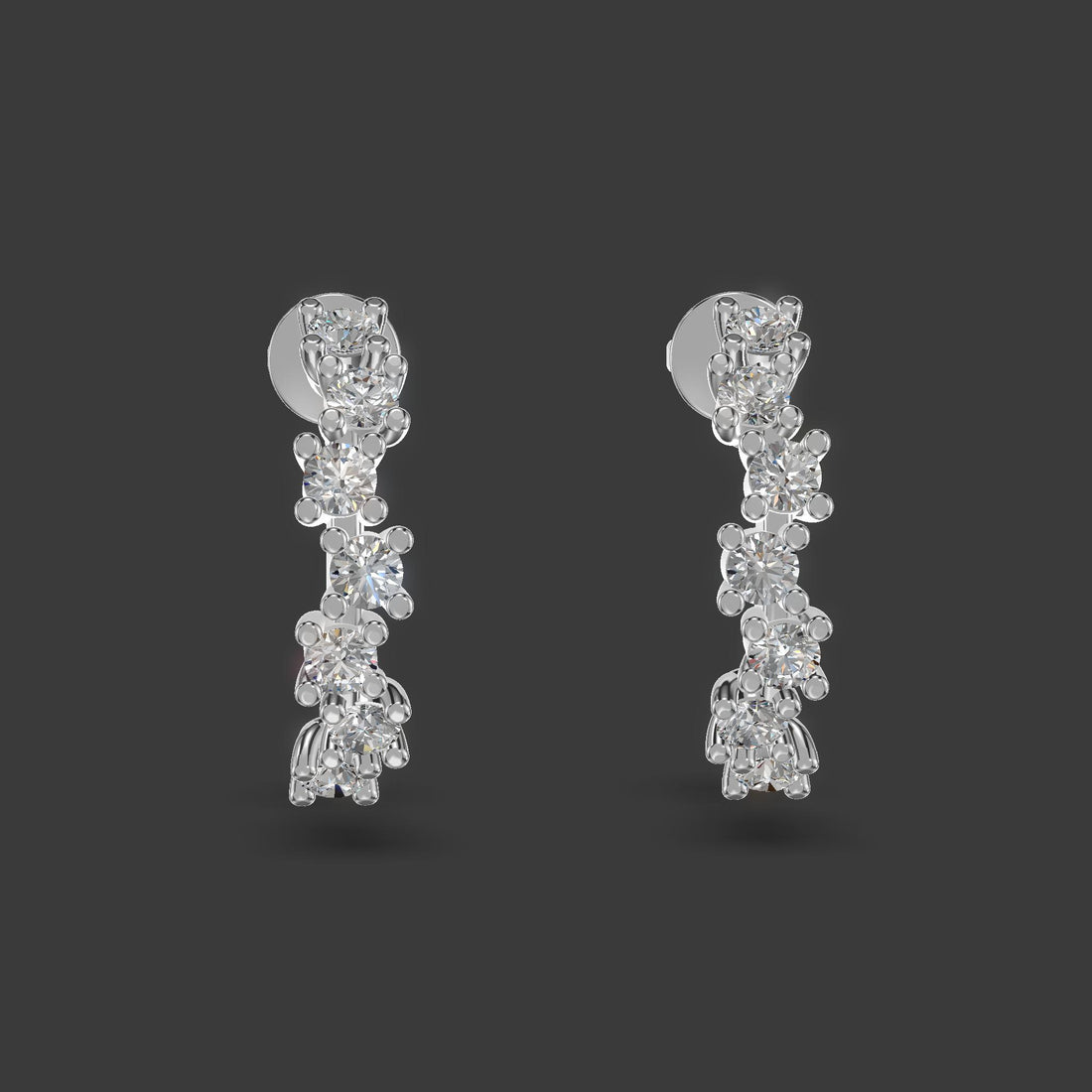 Celeste Linea Diamond Earrings Silver