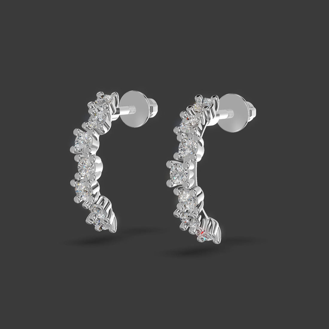 Celeste Linea Diamond Earrings Silver