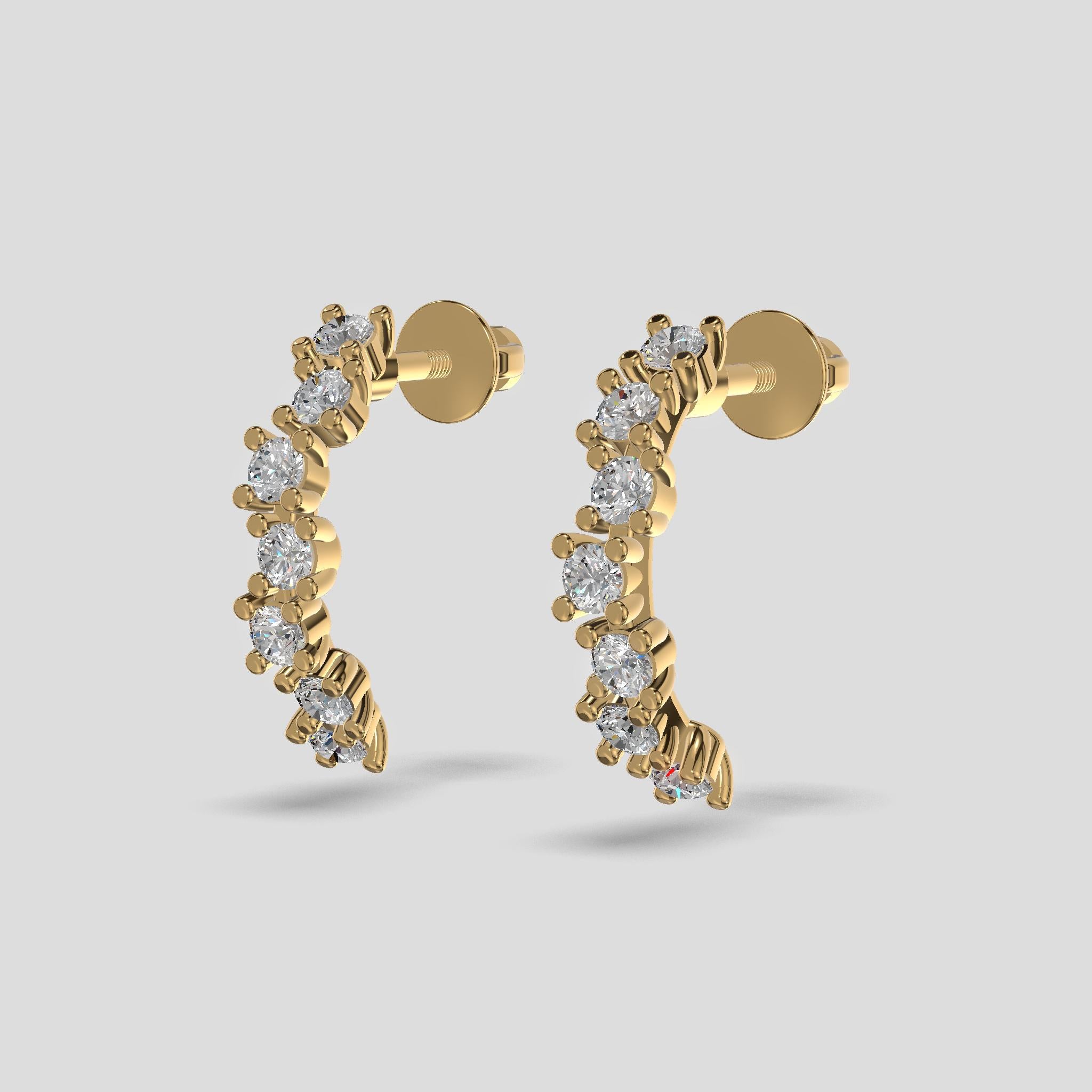 Celeste Linea Diamond Earrings Gold