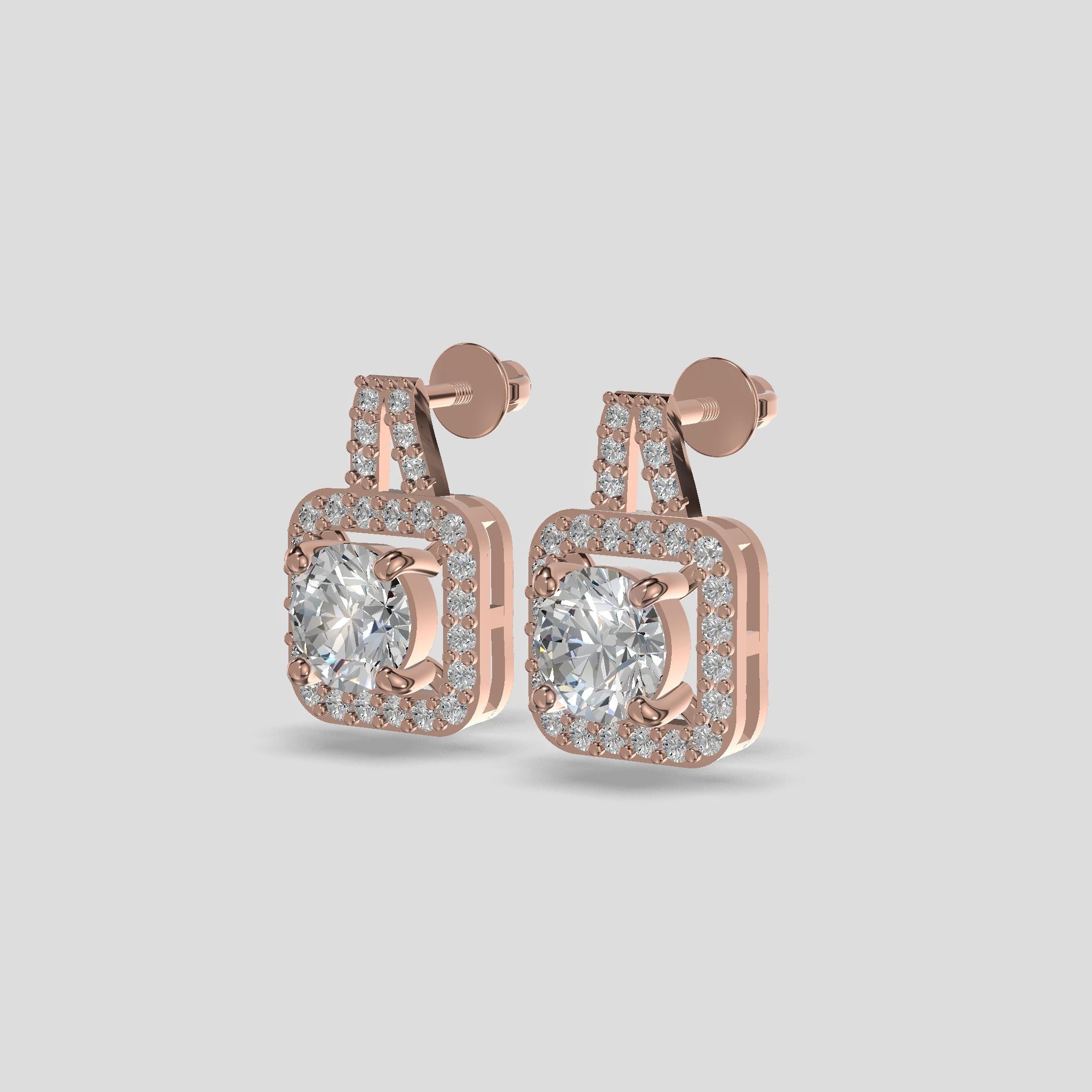 Regalia Halo Drop Earrings Gold