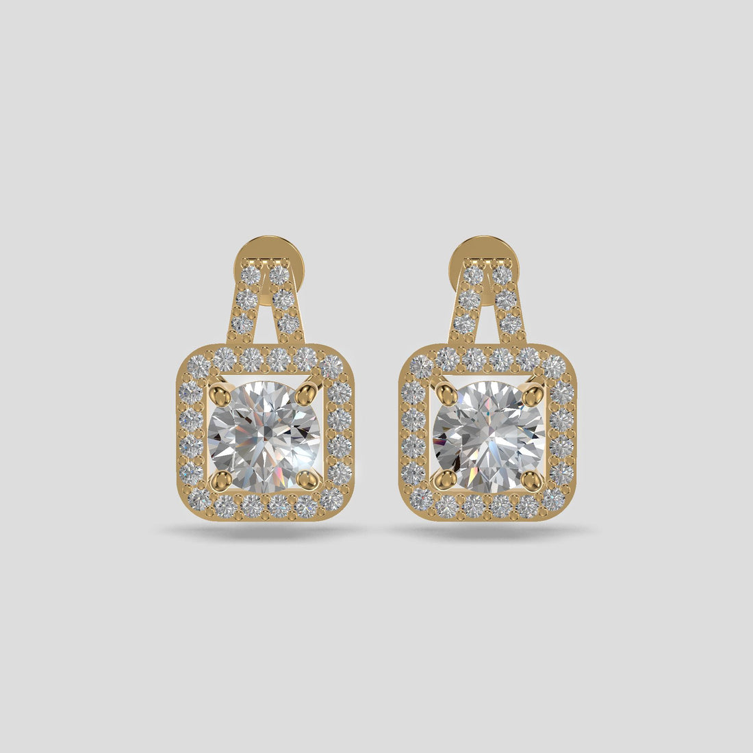 Regalia Halo Drop Earrings Gold